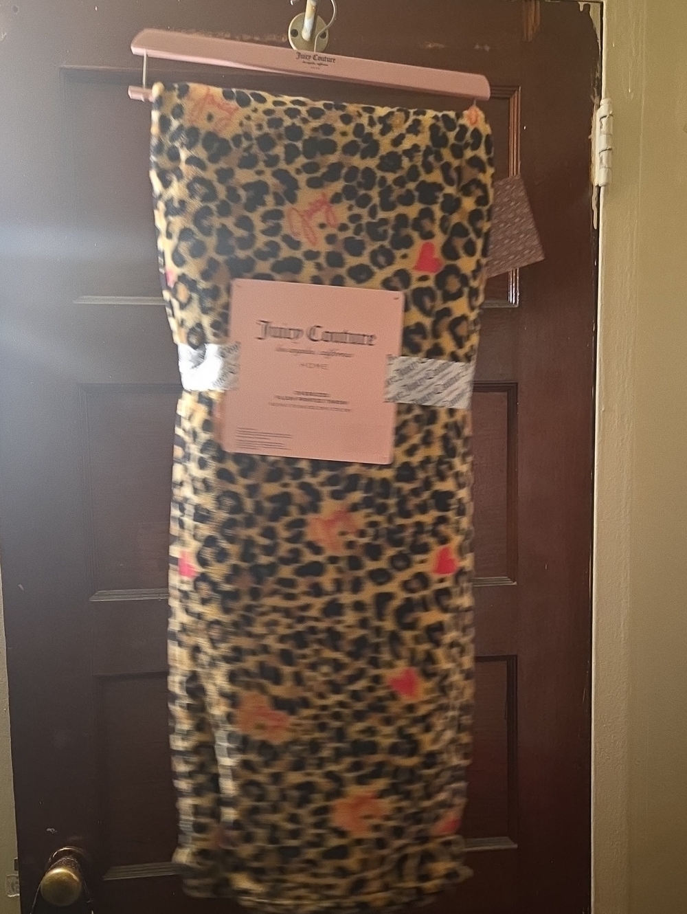 Juicy Couture Leopard Print Plush Oversized Throw Blanket